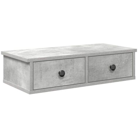vidaXL Scaffale a Parete con Cassetti Grigio 60x28x15 cm in Truciolato (1/5)