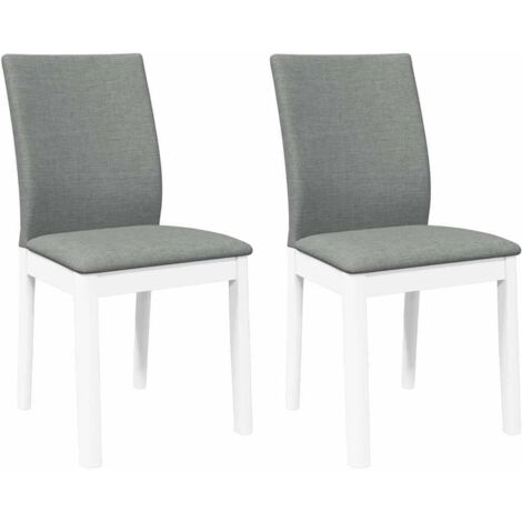 vidaXL Sedie da Pranzo con Cuscini 2 pz Bianco Legno Massello di (1/5)
