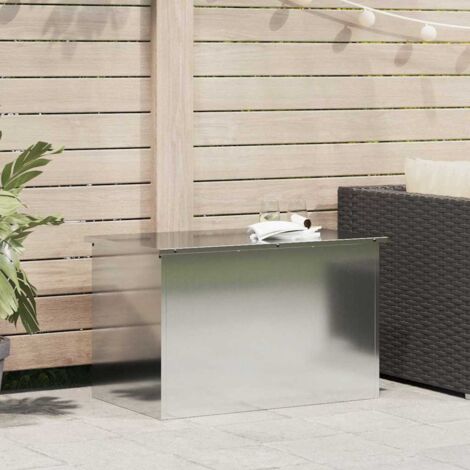 vidaXL Scatola di Stoccaggio Esterno Argento 80 x 50,5 x 50 cm