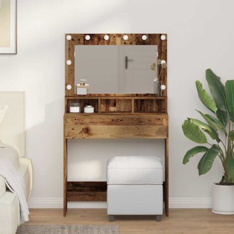 vidaXL Tavolo da Trucco con lo scaffale Legno vecchio 79 x 41 x 135 cm