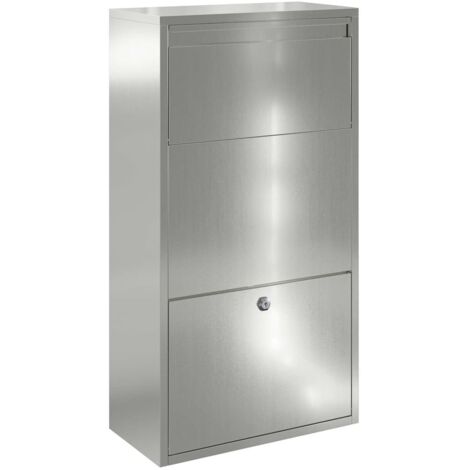 Cassetta per pacchi con porta Cromo 44 x 22 x 82 cm Acciaio vidaXL
