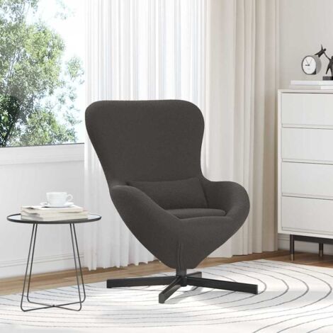 vidaXL Poltrona uovo Grigio scuro 63 x 73 x 90 cm Tessuto (1/5)