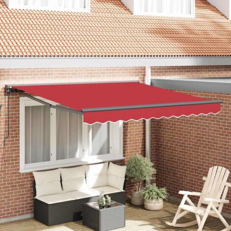 vidaXL Tenda Retrattile Rosso 350x250 cm Tessuto