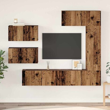vidaXL Set mobile TV 6 pcs Legno vecchio Legno multistrato (1/5)