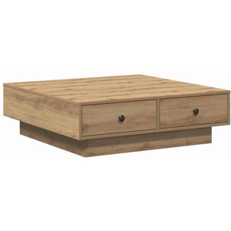 vidaXL Tavolino da salotto rovere artigianale 90 x 90 x 28 cm