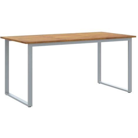 vidaXL Tavolo da Pranzo da Giardino Grigio 160 x 80 x 75 cm