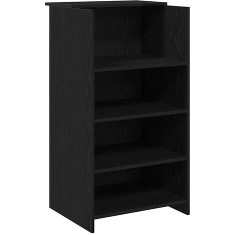 Vidaxl – Banco reception nero 55x50x103,5 cm – Truciolato resistente all'umidità – Design con ripiano integrato per uffici e cliniche (1/5)