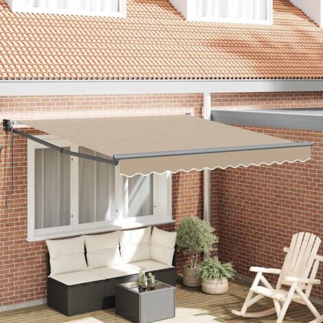 vidaXL Tenda Retrattile Beige 350 x 250 cm Poliestere e Alluminio (1/5)