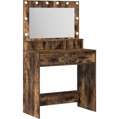 vidaXL Tavolo da Toeletta con cassetto Rovere fumo 79 x 41 x 135 cm