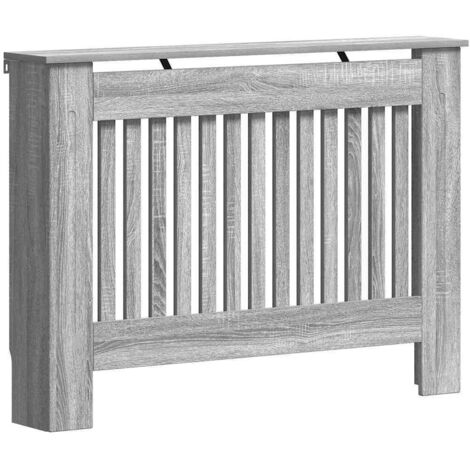 vidaXL Copertura per radiatori Grigio Sonoma 112 x 19 x 81,5 cm