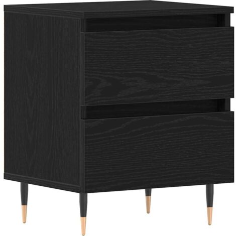 vidaXL Armadio da Notte Rovere Nero 40 x 35 x 50 cm Legno (1/5)