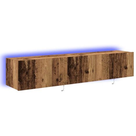 vidaXL Mobile TV da parete 2 pcs Legno vecchio 80 x 35 x 31 cm
