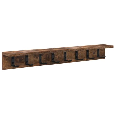 Appendiabiti a muro Rovere fumo 80 x 10.5 x 10.5 cm vidaXL