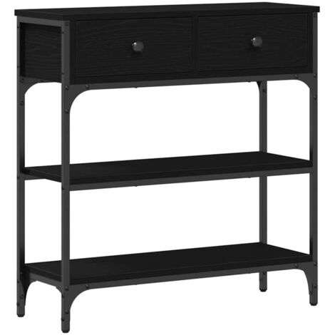 vidaXL Tavolo Consolle con cassetto Rovere nero 72.5 x 25 x 75 cm