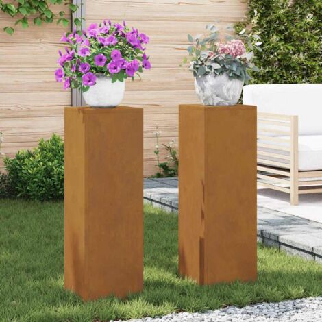 Supporti per piante 2 pcs Ruggine 24 x 24 x 75 cm vidaXL