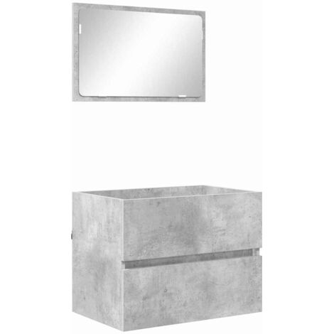 vidaXL Set di mobili per il bagno Grigio cemento 60 x 38,3 x 45