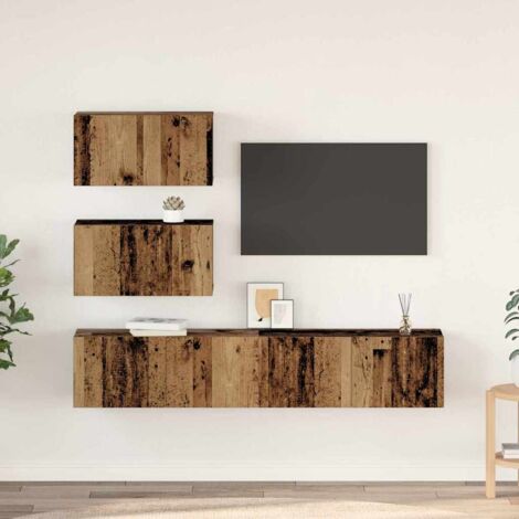 vidaXL Set mobile TV 4 pcs Legno vecchio Legno multistrato (1/5)