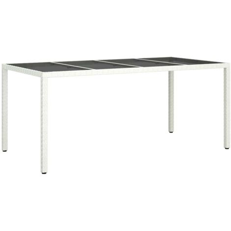 vidaXL Tavolo da Pranzo da Giardino Bianco 190 x 90 x 75 cm