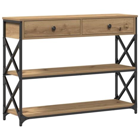 vidaXL Tavolo Consolle rovere artigianale 100 x 28 x 75 cm