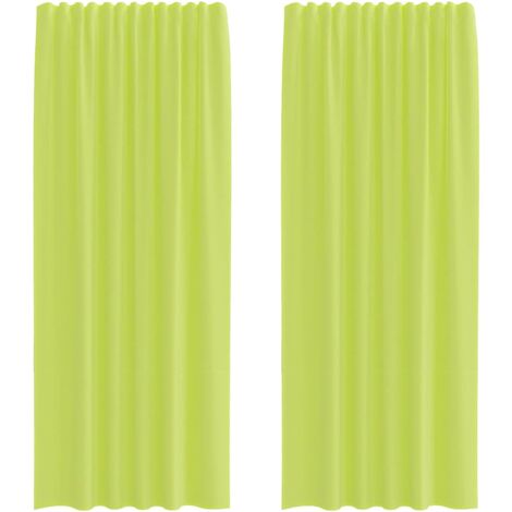 vidaXL Tende in Voile con Tasche per Aste 2 pz Verde Mela
