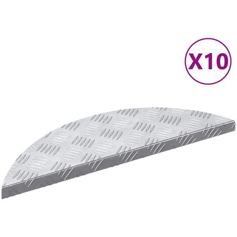 vidaXL Dischi Quadrati 10 pcs Argento 60 x 18 cm Alluminio