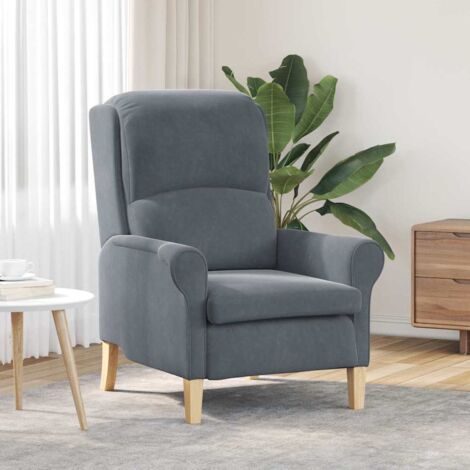 vidaXL poltrona Grigio scuro 76 x 94 x 102 cm Velluto