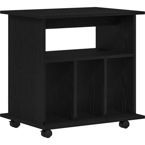 vidaXL Mobile con Ruote Rovere nero 60 x 45 x 55 cm Legno multistrato