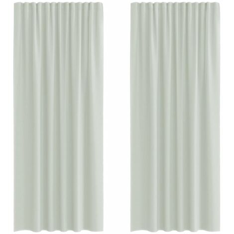 vidaXL Tende in Voile con Tasche per Aste 2 pz Grigio Chiaro