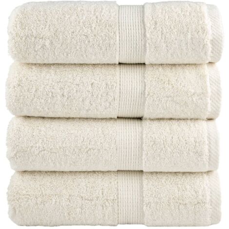 vidaXL Asciugamani Premium SOLUND 4 pz Crema 30x30 cm 600 g/m²