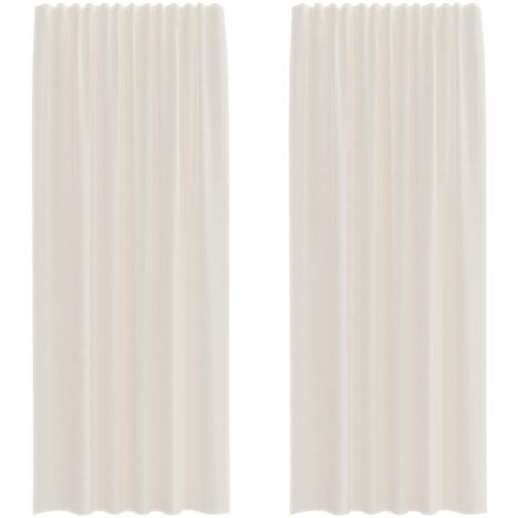 Tende in Voile con Tasche per Aste 2 pz Crema vidaXL