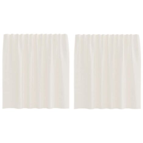 vidaXL Tende in Voile con Tasche per Aste 2 pz Crema