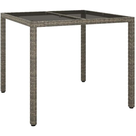 vidaXL Tavolo da Pranzo da Giardino Grigio 90 x 90 x 75 cm Poly Rattan