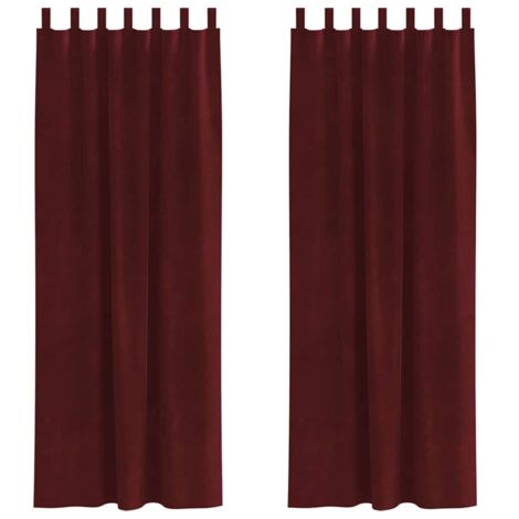 vidaXL Tende 2 pcs Rosso vino 140 x 245 cm Velluto