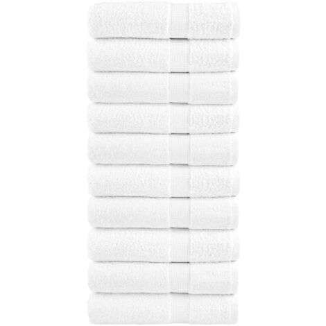 vidaXL Asciugamani Premium SOLUND 10 pz Bianchi 50x100 cm 600gsm