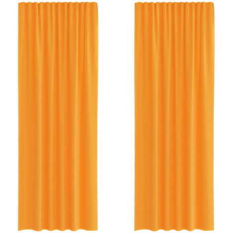 vidaXL Tende in Voile con Tasche per Aste 2 pz Arancio