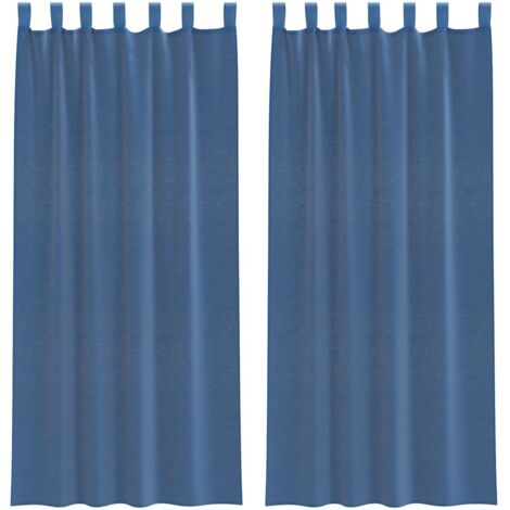 Tende in Voile con Passanti 2 pz Blu Reale 140x225 cm vidaXL