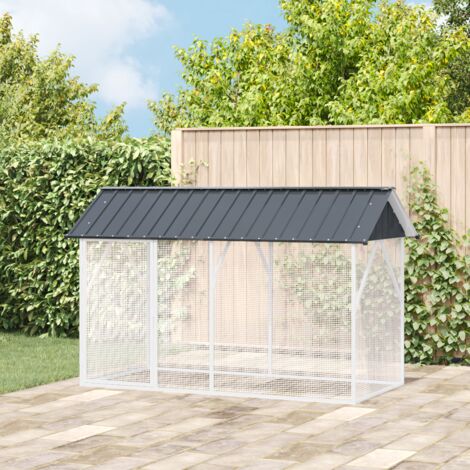 Gabbia per uccelli Antracite 227 x 112 x 141 cm Acciaio zincato vidaXL