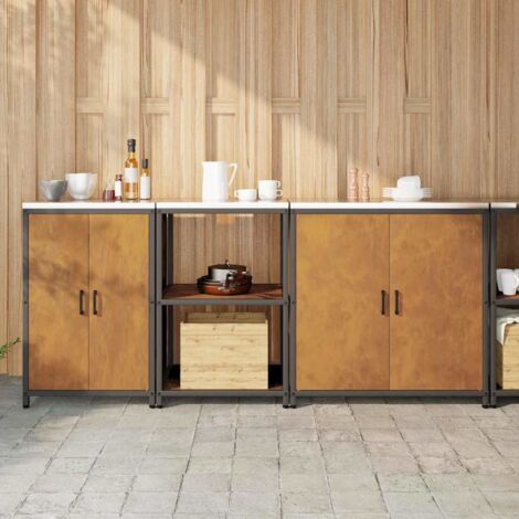 vidaXL Set di Stoccaggio per Cucina HATTEM 3 pcs Ruggine