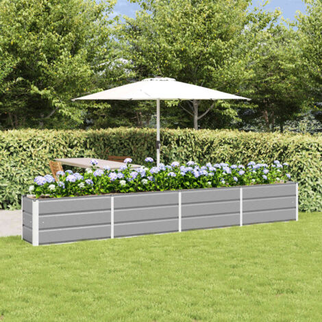 vidaXL Fioriera Grigio chiaro 320 x 40 x 45 cm Acciaio