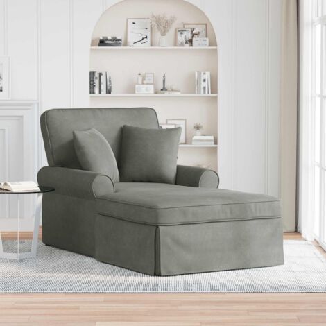 vidaXL Chaise Longe con Gonna 3 pcs Grigio chiaro Tessuto in