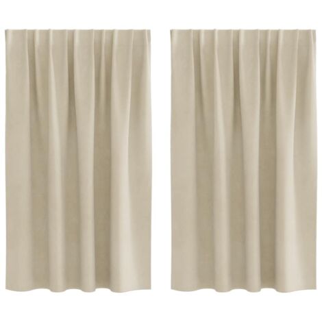 Tende 2 pcs Crema 140 x 140 cm Velluto vidaXL