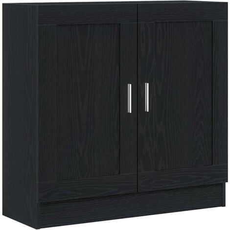 vidaXL Armadio per Libri Rovere Nero 82,5 x 30,5 x 80 cm