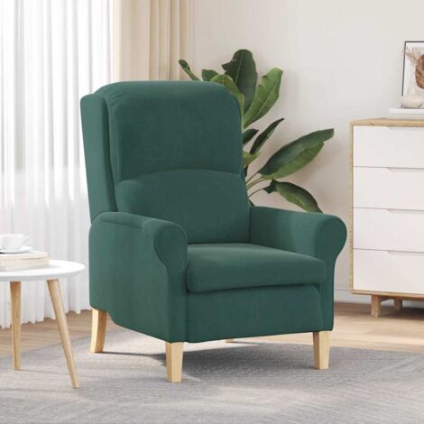 vidaXL poltrona Verde scuro 76 x 94 x 102 cm Velluto