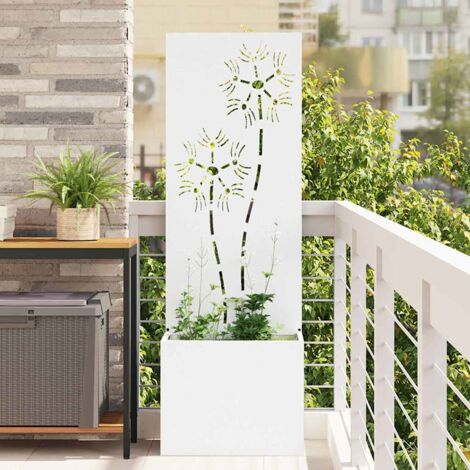 vidaXL Schermo per privacy in giardino Floreale Bianco 50 x 140 cm