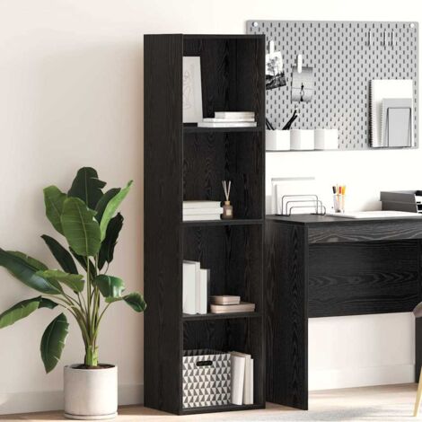 vidaXL Libreria Rovere nero 40 x 30 x 152 cm Legno multistrato