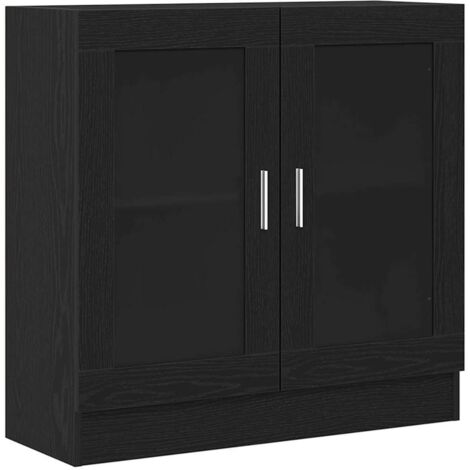 vidaXL Armadio per Libri Rovere Nero 82,5 x 30,5 x 80 cm