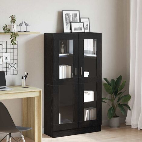 vidaXL Armadio per Libri Rovere nero 82.5 x 30.5 x 150 cm