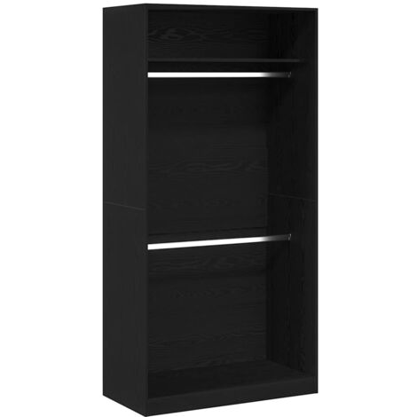 vidaXL Guardaroba Rovere nero 100 x 50 x 200 cm Legno multistrato