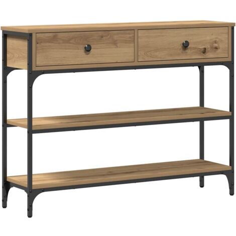 vidaXL Tavolo Consolle rovere artigianale 100 x 25 x 75 cm