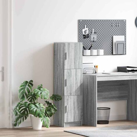 vidaXL Highboard Grigio sonoma 31,5 x 32 x 124 cm Legno multistrato (1/5)